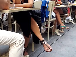 Candid mature sexy long feets white toes