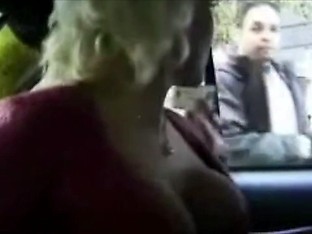 Blonde masturbates in New York cab