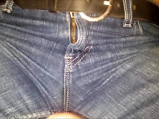 Blowing a massive load on her levis crotch