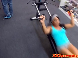 Ebony fitness pawnee gets naked for cash