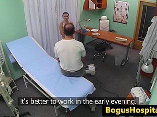 Amateur euro banged from behind by doctor