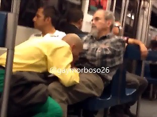 Sucking daddy on the train